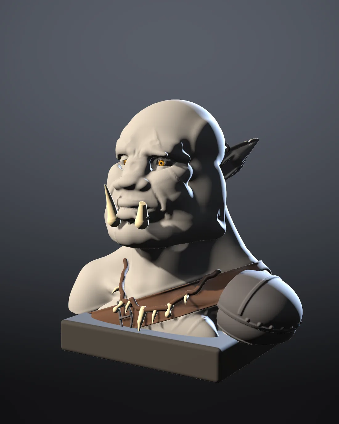 The orc bust at version 5: Detail