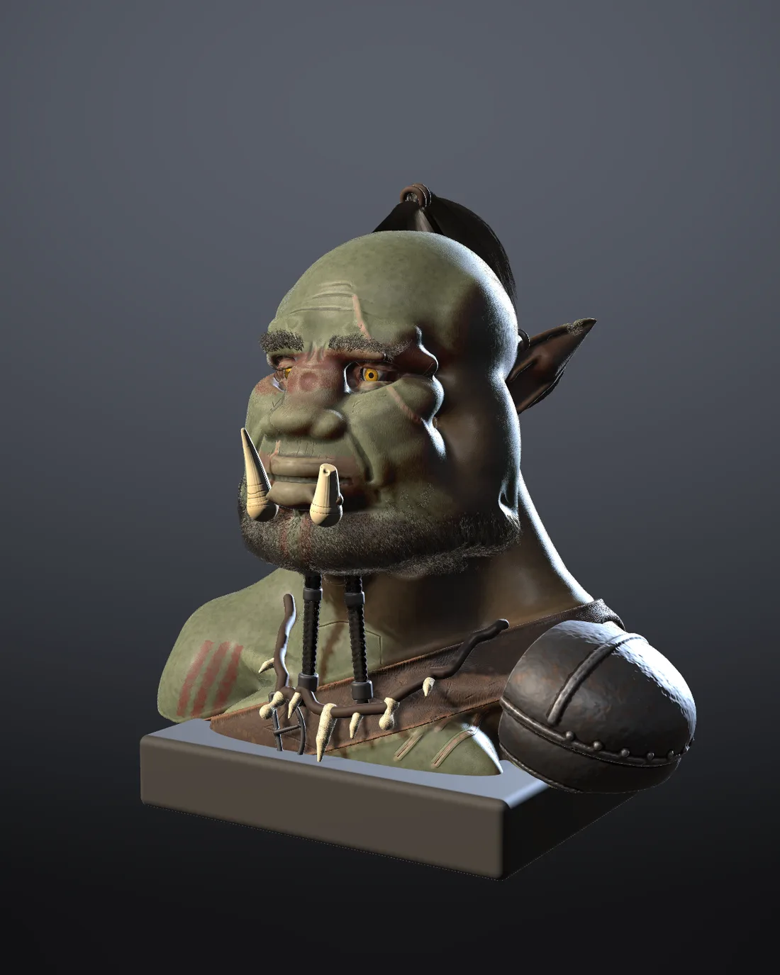 The orc bust at version 8: Colour